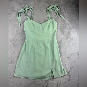 Wayf Sweetheart neckline with seamed cups tie strap mini dress NWOT